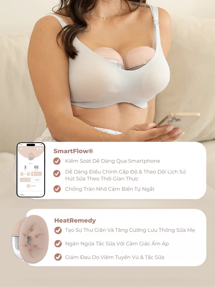 MOOIMOM Trọn Bộ 2 Máy Hút Sữa Không Dây Thế Hệ Mới X1 description image