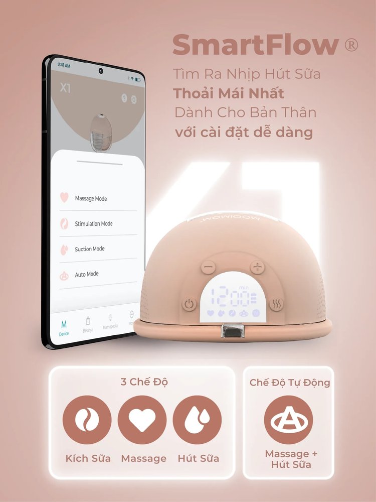 MOOIMOM Trọn Bộ 2 Máy Hút Sữa Không Dây Thế Hệ Mới X1 description image
