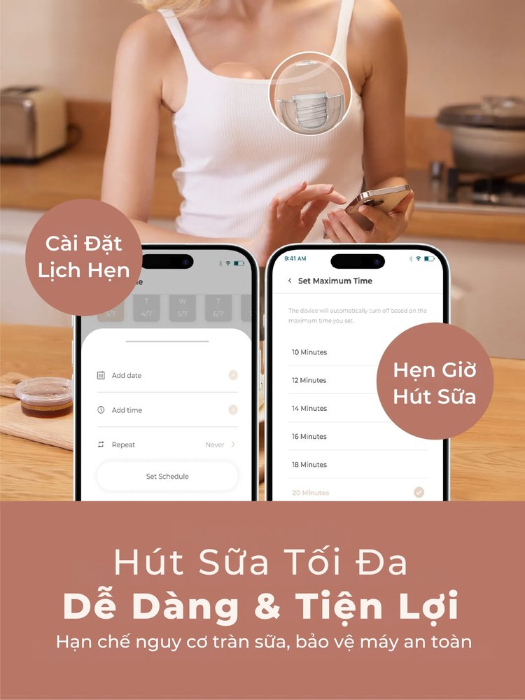 MOOIMOM Trọn Bộ 2 Máy Hút Sữa Không Dây Thế Hệ Mới X1 description image
