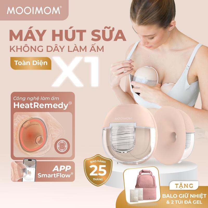 MOOIMOM Trọn Bộ 2 Máy Hút Sữa Không Dây Thế Hệ Mới X1
