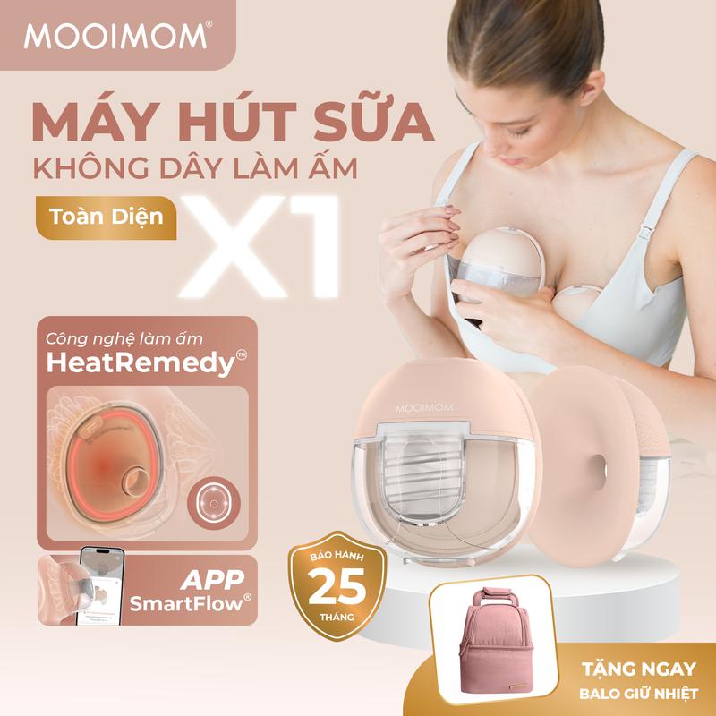 MOOIMOM Trọn Bộ 2 Máy Hút Sữa Không Dây Thế Hệ Mới X1