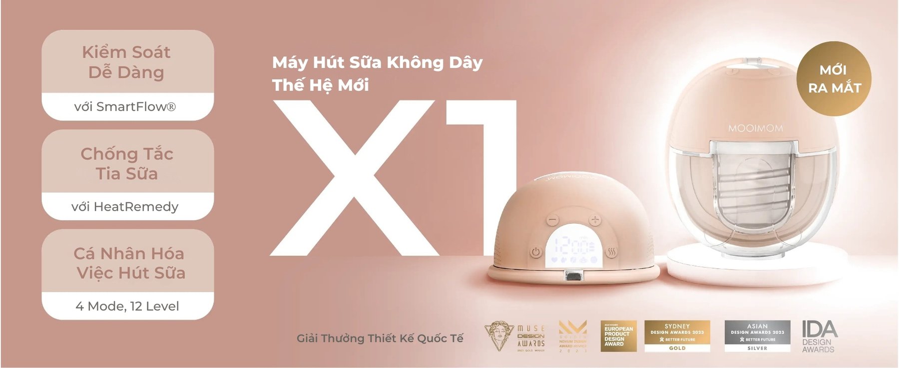 MOOIMOM Máy Hút Sữa Không Dây Thế Hệ Mới X1 - [Ưu Đãi Có 1 Không 2] description image