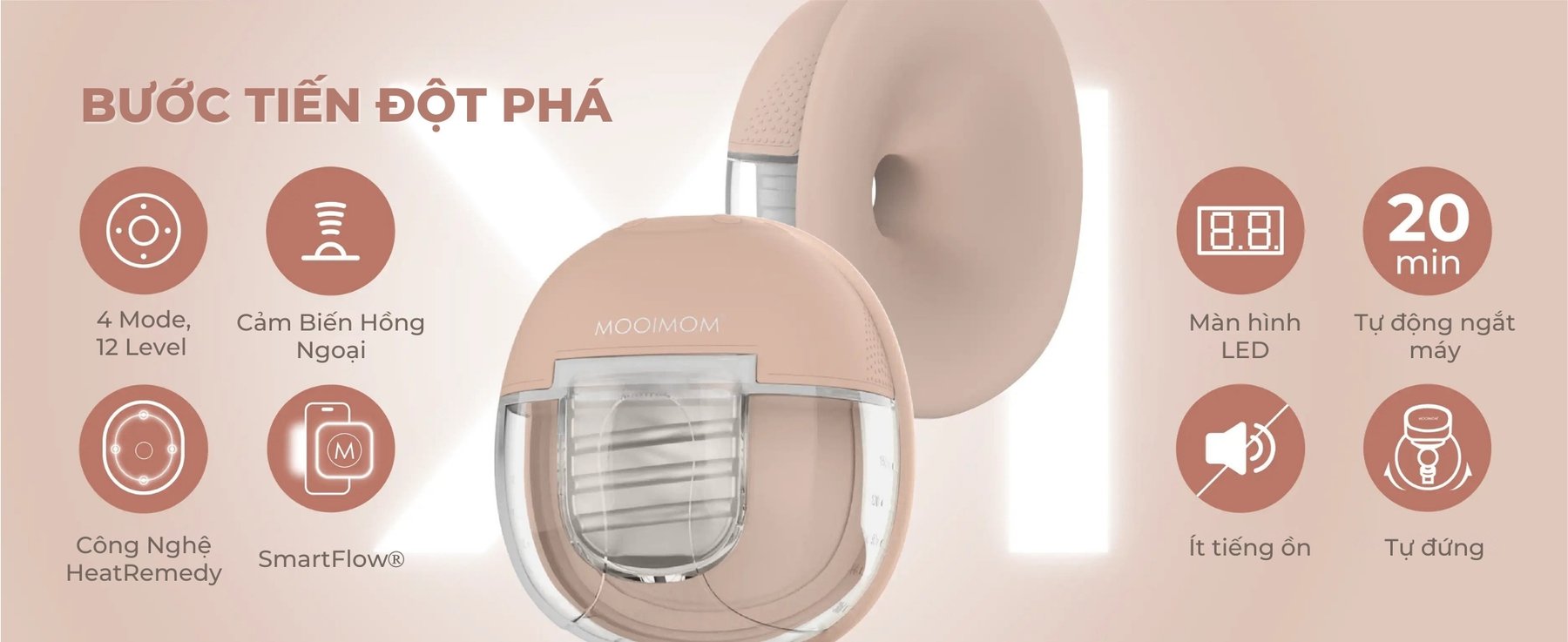 MOOIMOM Máy Hút Sữa Không Dây Thế Hệ Mới X1 - [Ưu Đãi Có 1 Không 2] description image