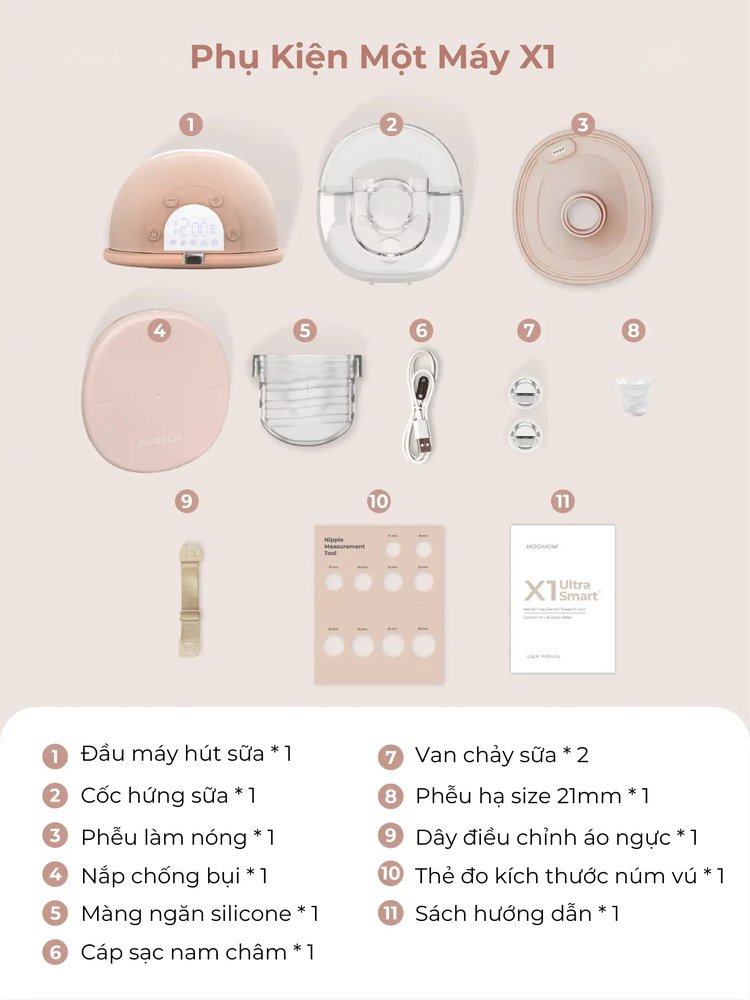 MOOIMOM Máy Hút Sữa Không Dây Thế Hệ Mới X1 - [Ưu Đãi Có 1 Không 2] description image