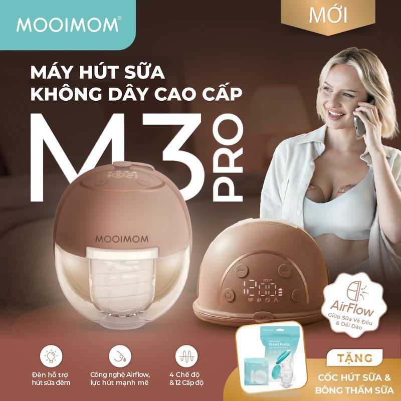 MOOIMOM Trọn bộ 2 Máy Hút Sữa Không Dây M3 Pro Air Flow
