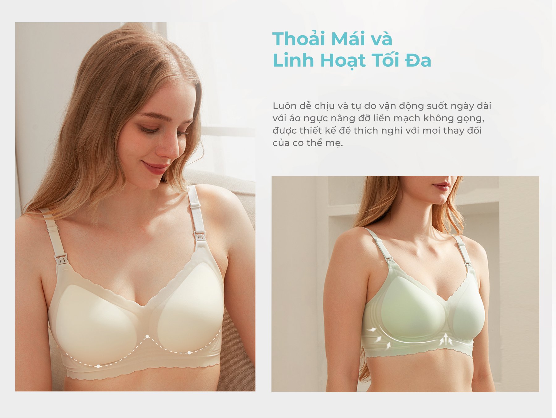 MOOIMOM Áo Ngực Bầu Và Cho Con Bú Nâng Ngực Không Đường May description image