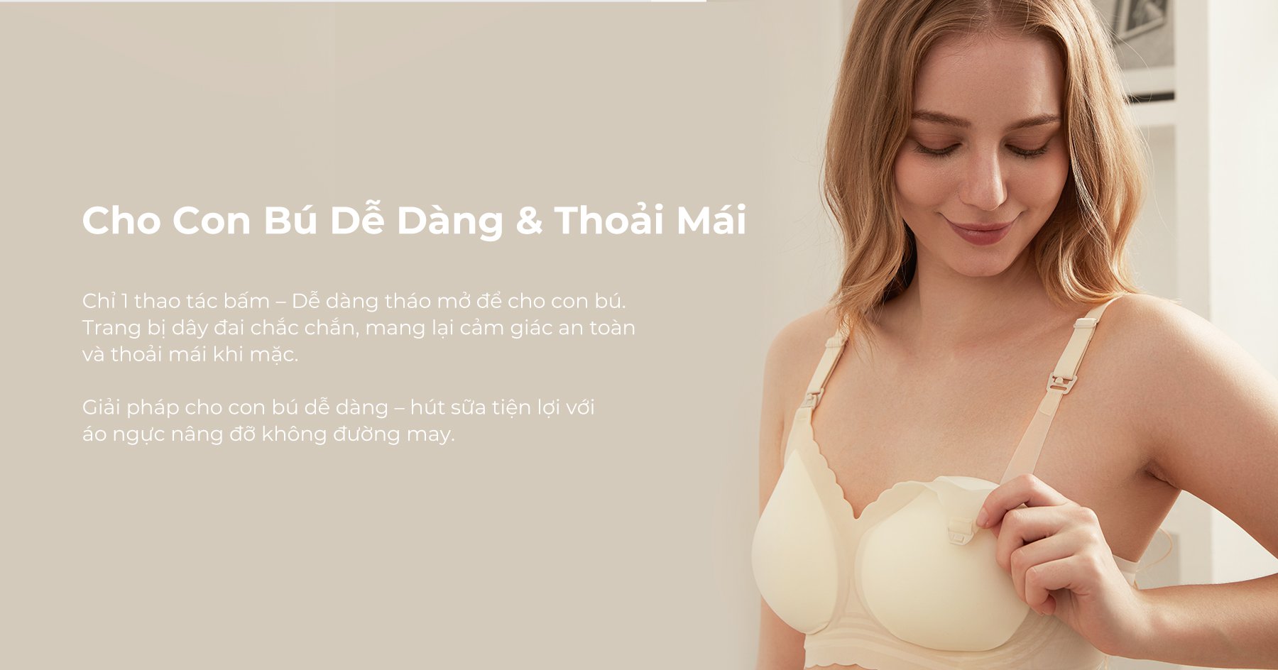 MOOIMOM Áo Ngực Bầu Và Cho Con Bú Nâng Ngực Không Đường May description image