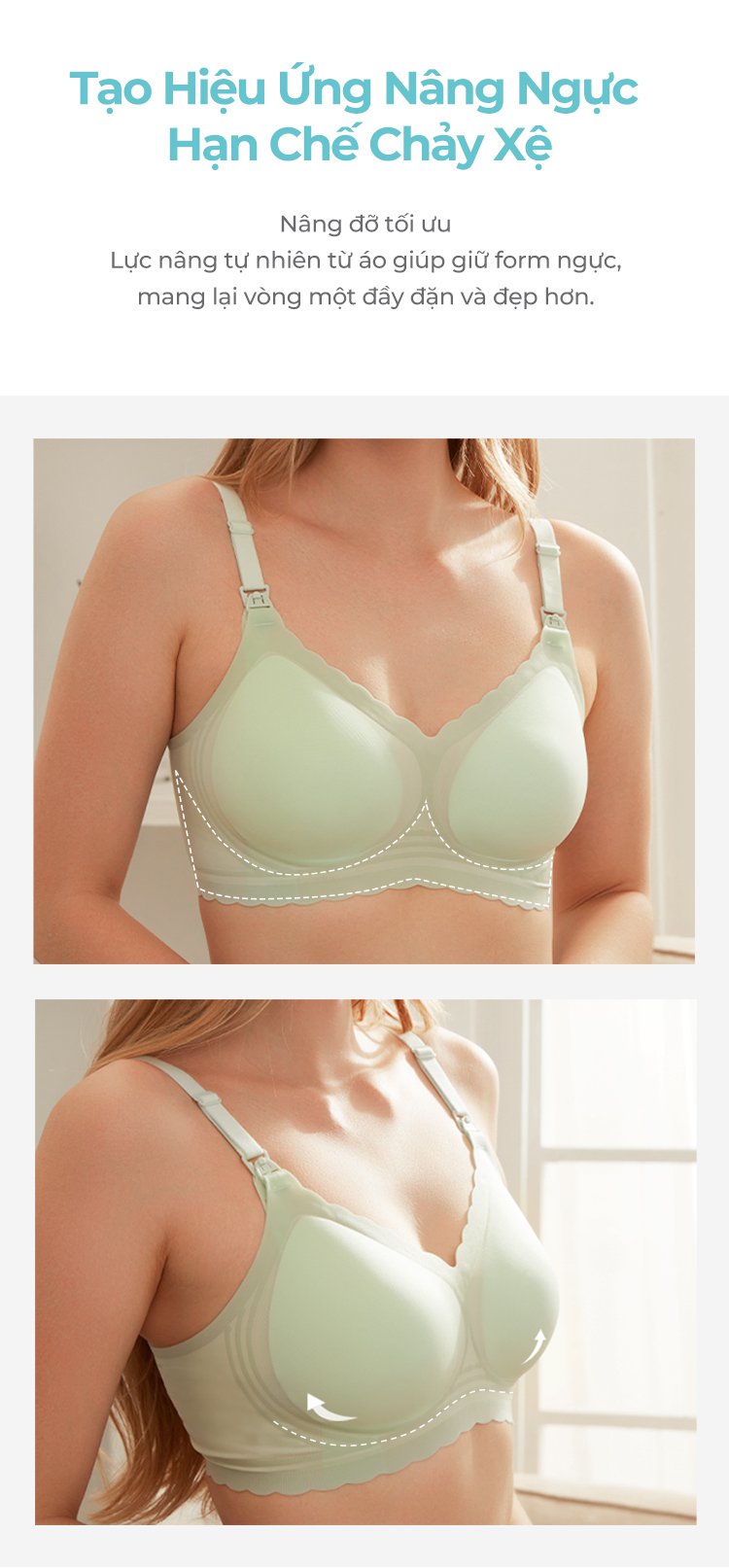 MOOIMOM Áo Ngực Bầu Và Cho Con Bú Nâng Ngực Không Đường May description image