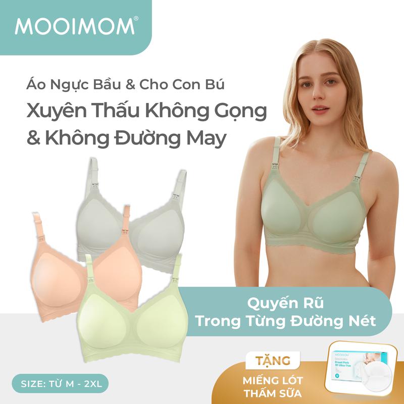 MOOIMOM Áo Ngực Bầu Và Cho Con Bú Nâng Ngực Không Đường May