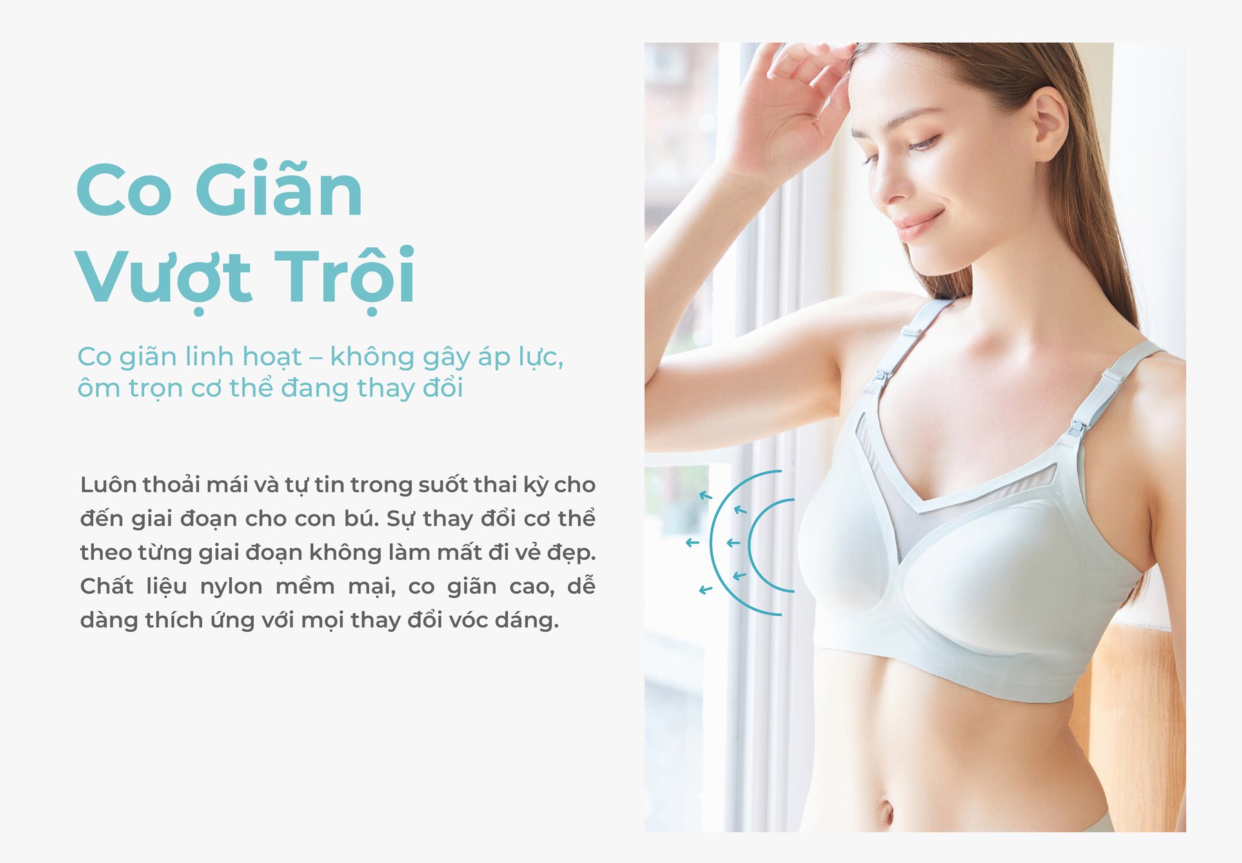 MOOIMOM Áo Ngực Bầu và Cho Con Bú Xuyên Thấu Không Đường May description image