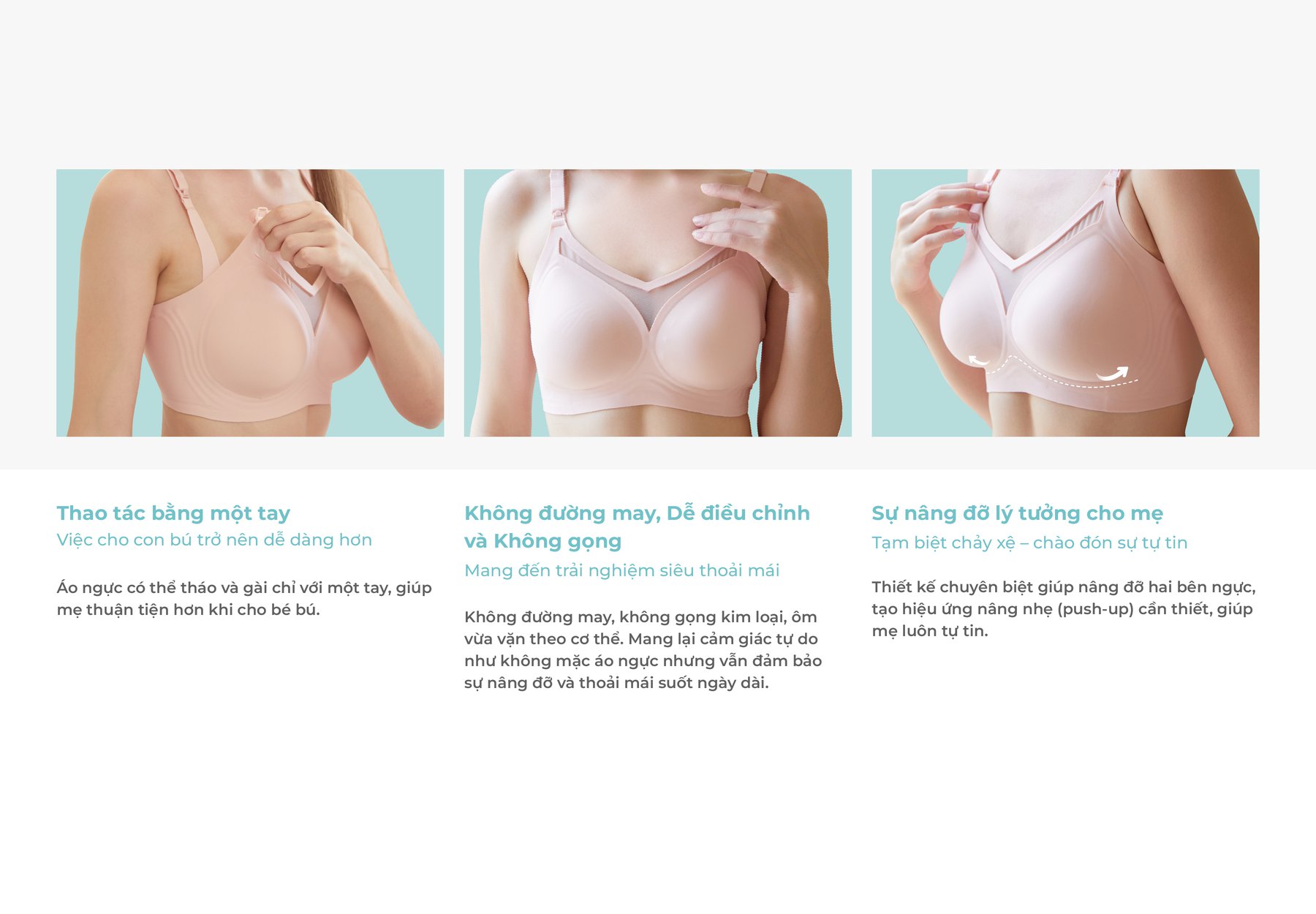 MOOIMOM Áo Ngực Bầu và Cho Con Bú Xuyên Thấu Không Đường May description image