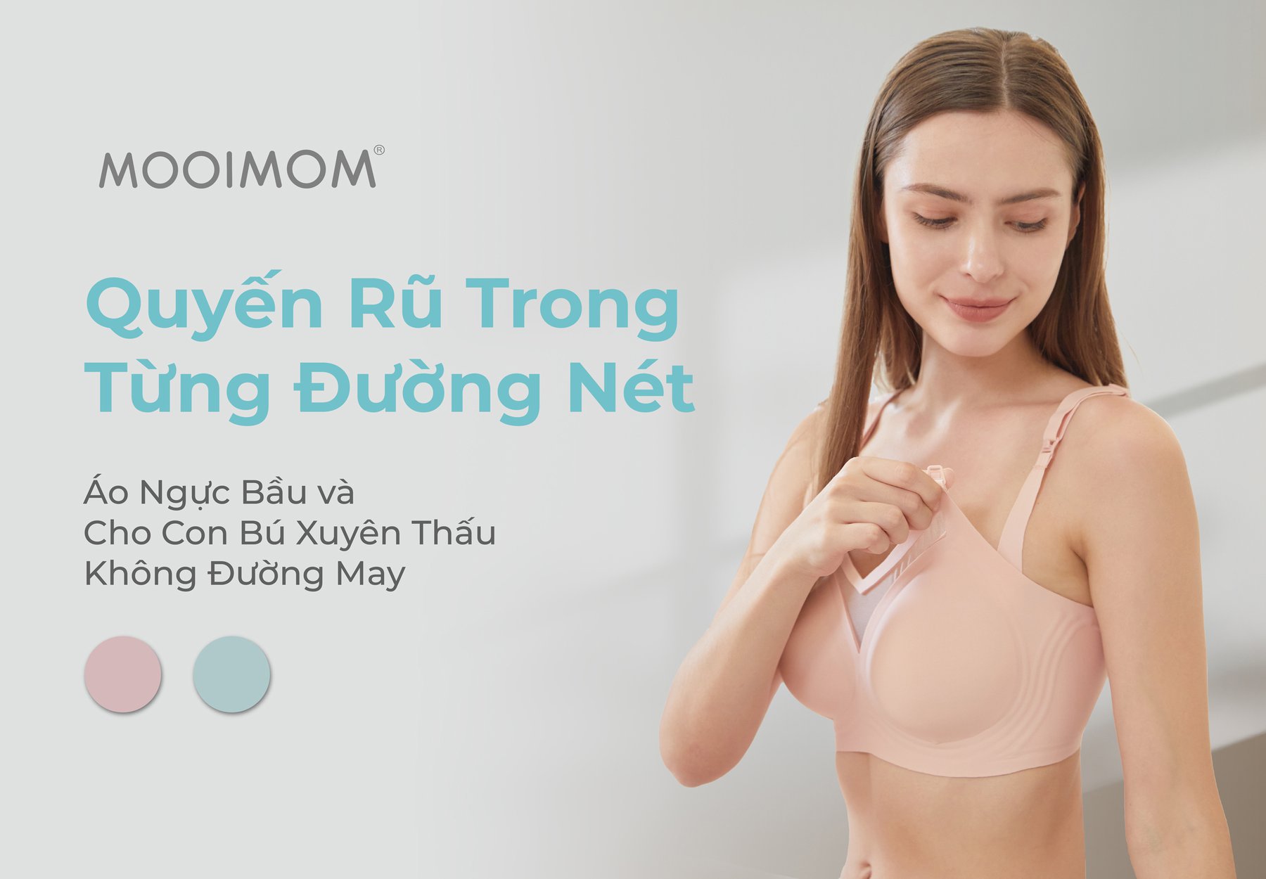 MOOIMOM Áo Ngực Bầu và Cho Con Bú Xuyên Thấu Không Đường May description image