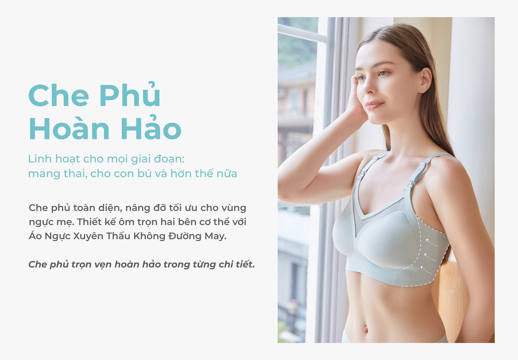 MOOIMOM Áo Ngực Bầu và Cho Con Bú Xuyên Thấu Không Đường May description image