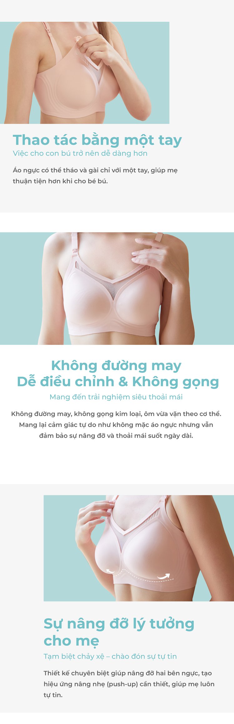 MOOIMOM Áo Ngực Bầu và Cho Con Bú Xuyên Thấu Không Đường May description image