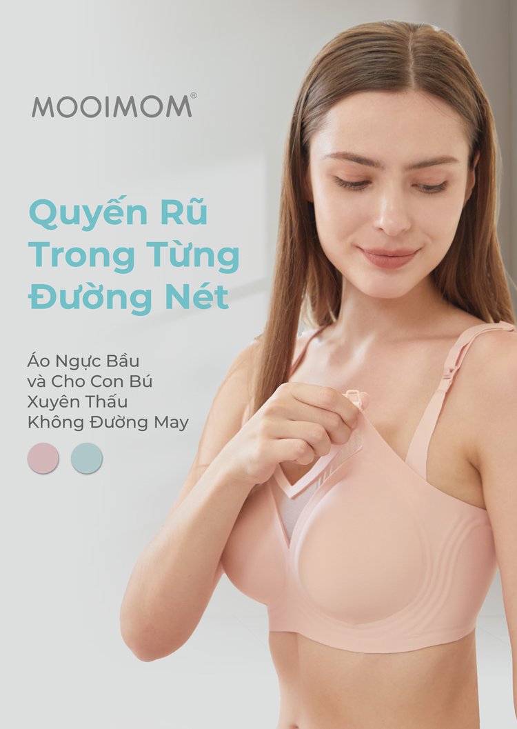MOOIMOM Áo Ngực Bầu và Cho Con Bú Xuyên Thấu Không Đường May description image