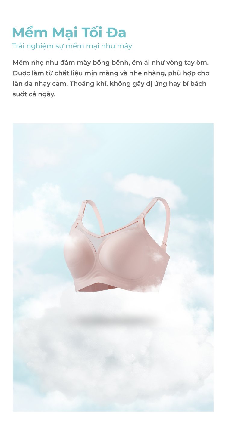 MOOIMOM Áo Ngực Bầu và Cho Con Bú Xuyên Thấu Không Đường May description image