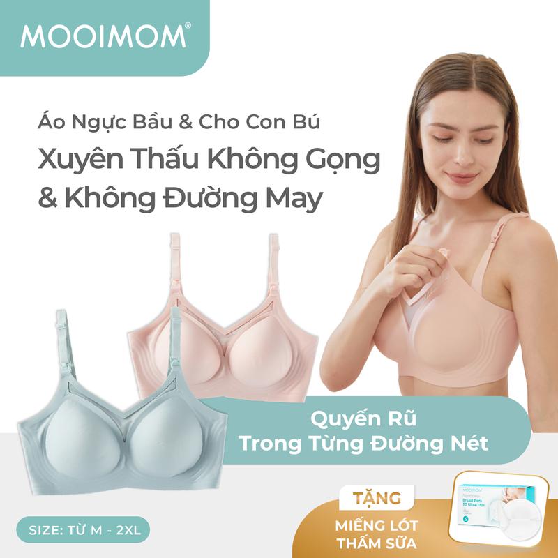 MOOIMOM Áo Ngực Bầu và Cho Con Bú Xuyên Thấu Không Đường May