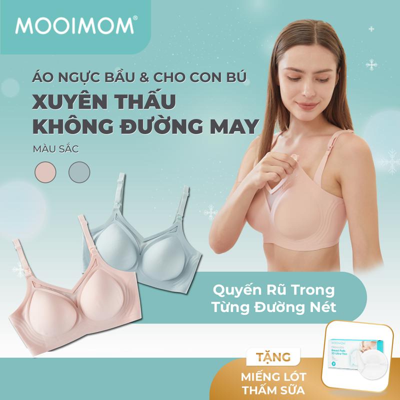 MOOIMOM Áo Ngực Bầu và Cho Con Bú Xuyên Thấu Không Đường May