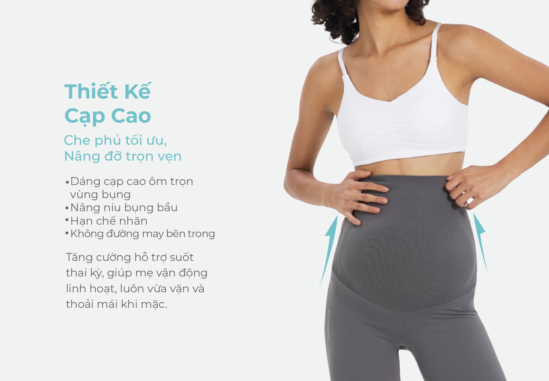 MOOIMOM Quần Legging Bầu Thiết Kế Ôm Bụng Thoải Mái description image