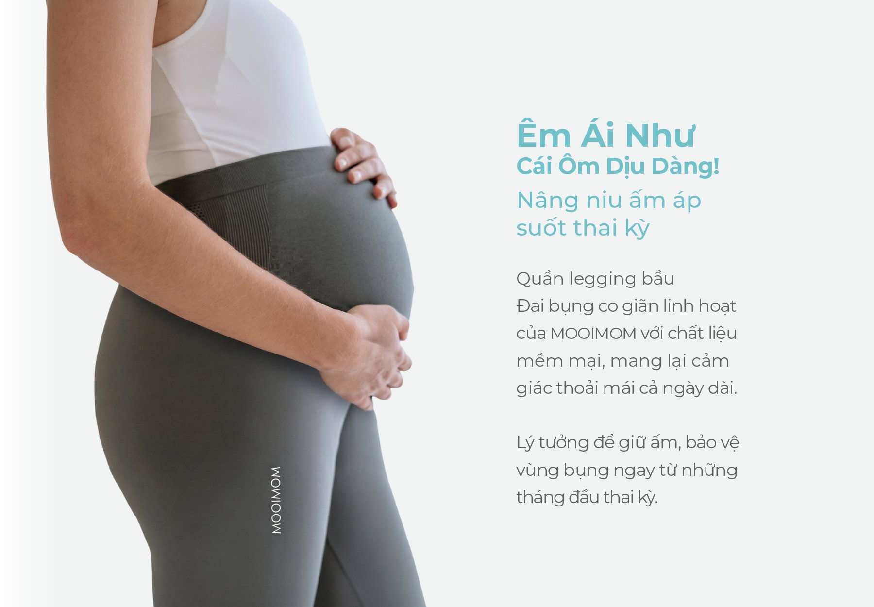 MOOIMOM Quần Legging Bầu Thiết Kế Ôm Bụng Thoải Mái description image