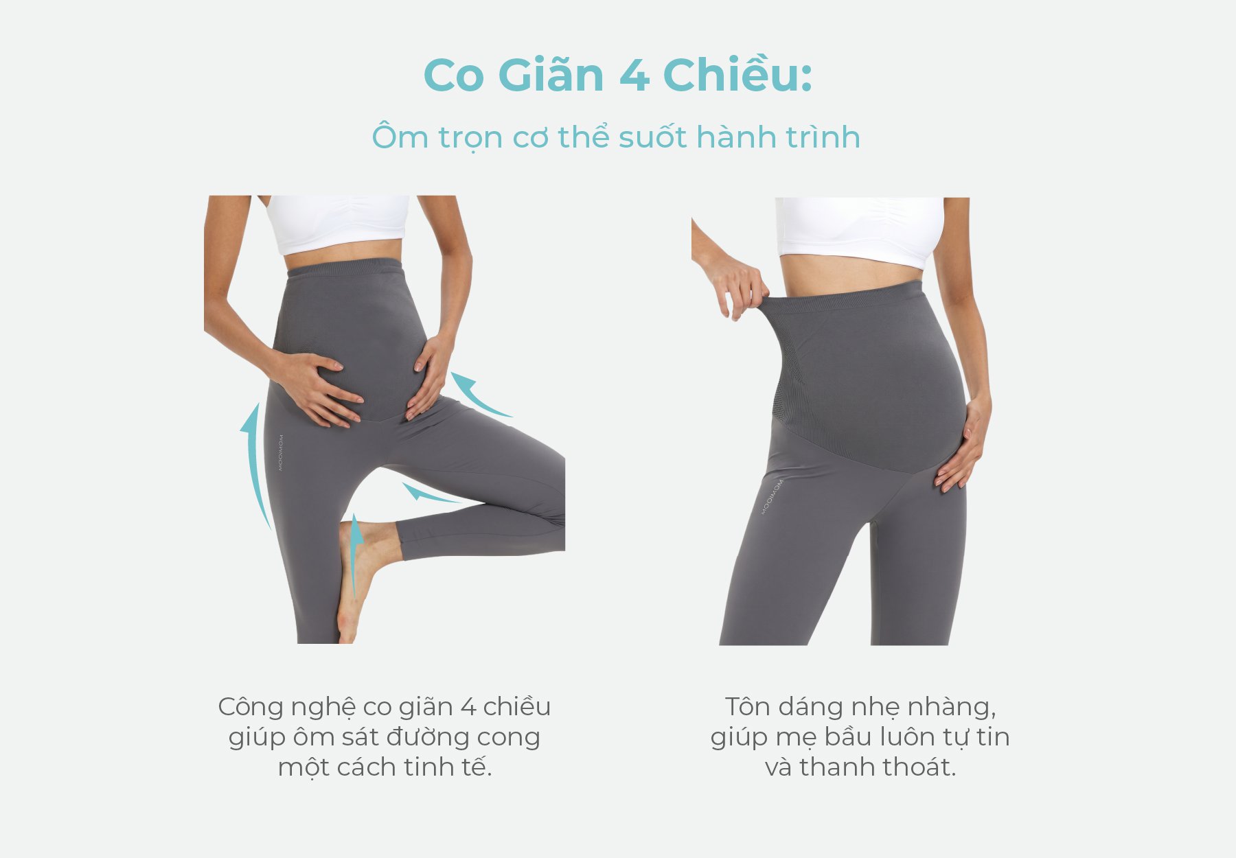 MOOIMOM Quần Legging Bầu Thiết Kế Ôm Bụng Thoải Mái description image