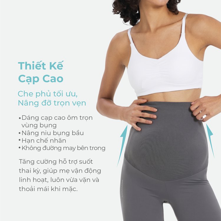 MOOIMOM Quần Legging Bầu Thiết Kế Ôm Bụng Thoải Mái description image