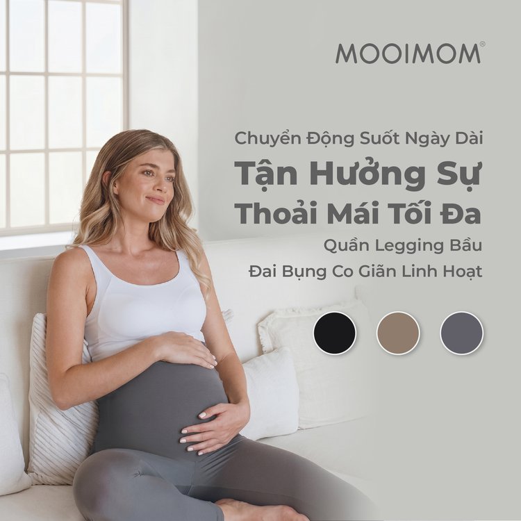 MOOIMOM Quần Legging Bầu Thiết Kế Ôm Bụng Thoải Mái description image