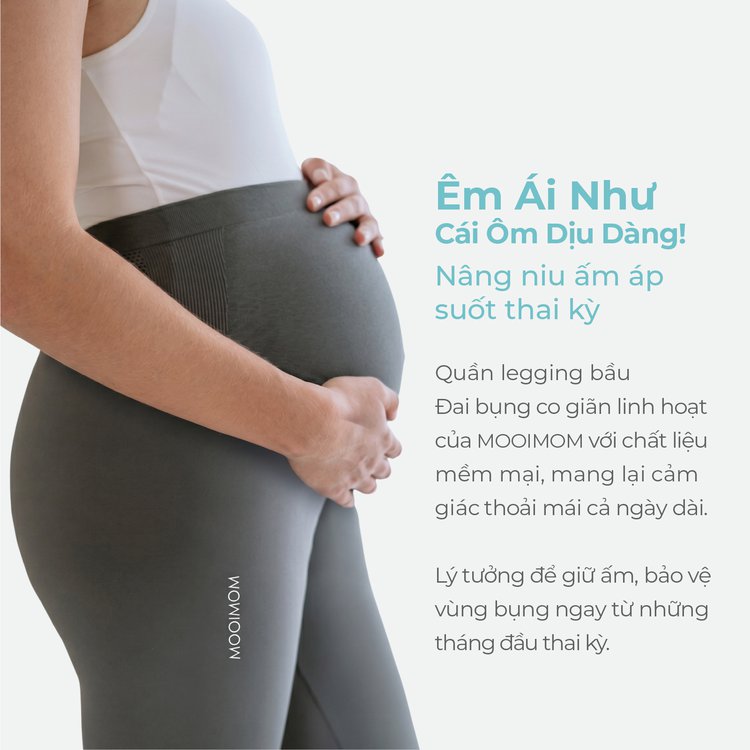 MOOIMOM Quần Legging Bầu Thiết Kế Ôm Bụng Thoải Mái description image