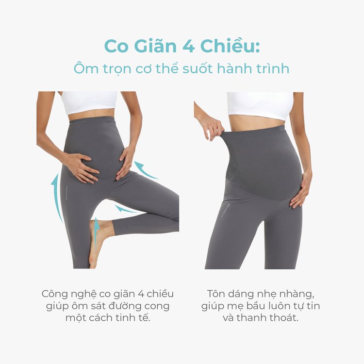 MOOIMOM Quần Legging Bầu Thiết Kế Ôm Bụng Thoải Mái description image