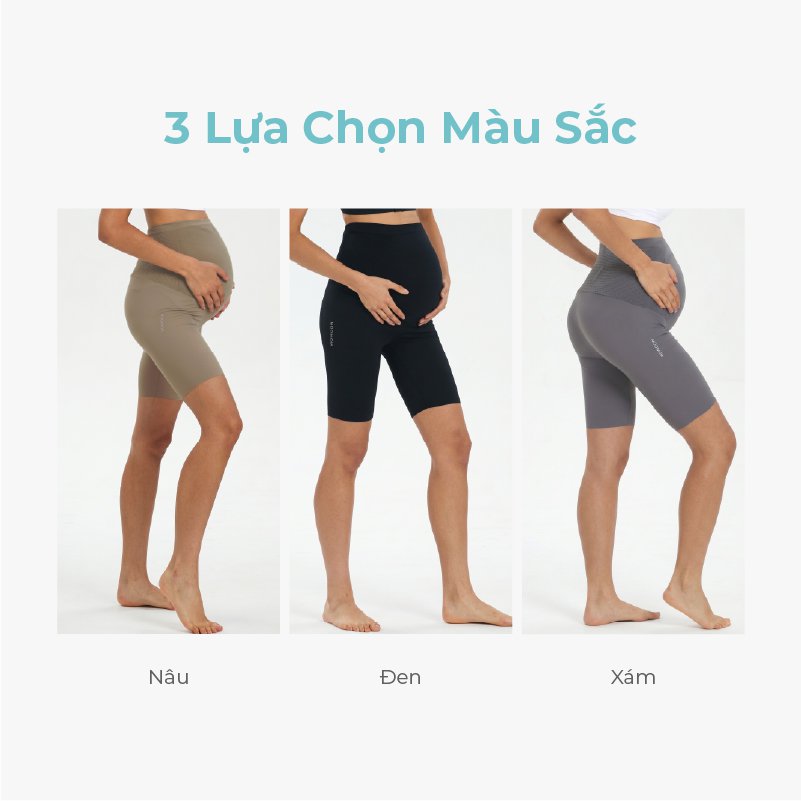 MOOIMOM Quần Legging Bầu Lửng Thiết Kế Ôm Bụng Thoải Mái description image