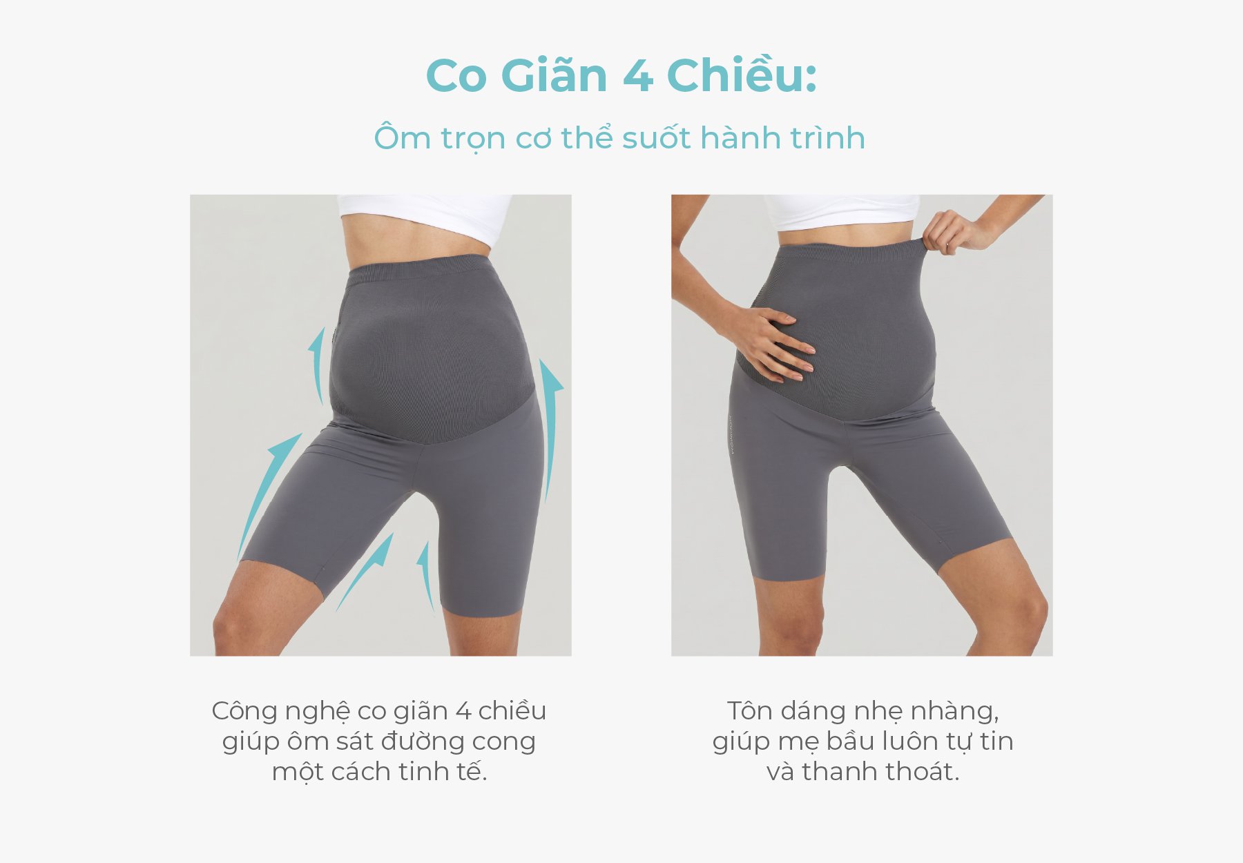 MOOIMOM Quần Legging Bầu Lửng Thiết Kế Ôm Bụng Thoải Mái description image