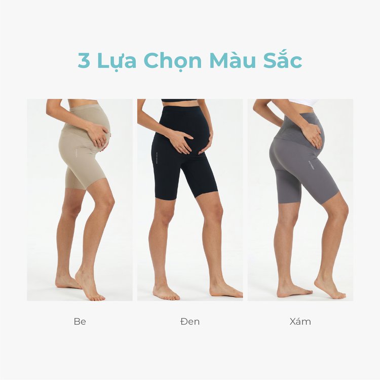 MOOIMOM Quần Legging Bầu Lửng Thiết Kế Ôm Bụng Thoải Mái description image