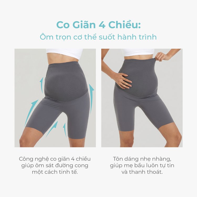 MOOIMOM Quần Legging Bầu Lửng Thiết Kế Ôm Bụng Thoải Mái description image