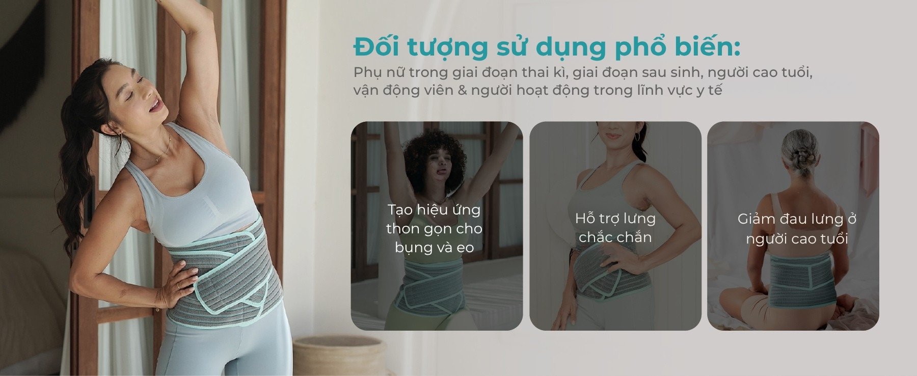 MOOIMOM Đai Hỗ Trợ Bụng 2 Trong 1 Vải Sợi Tre Cao Cấp description image
