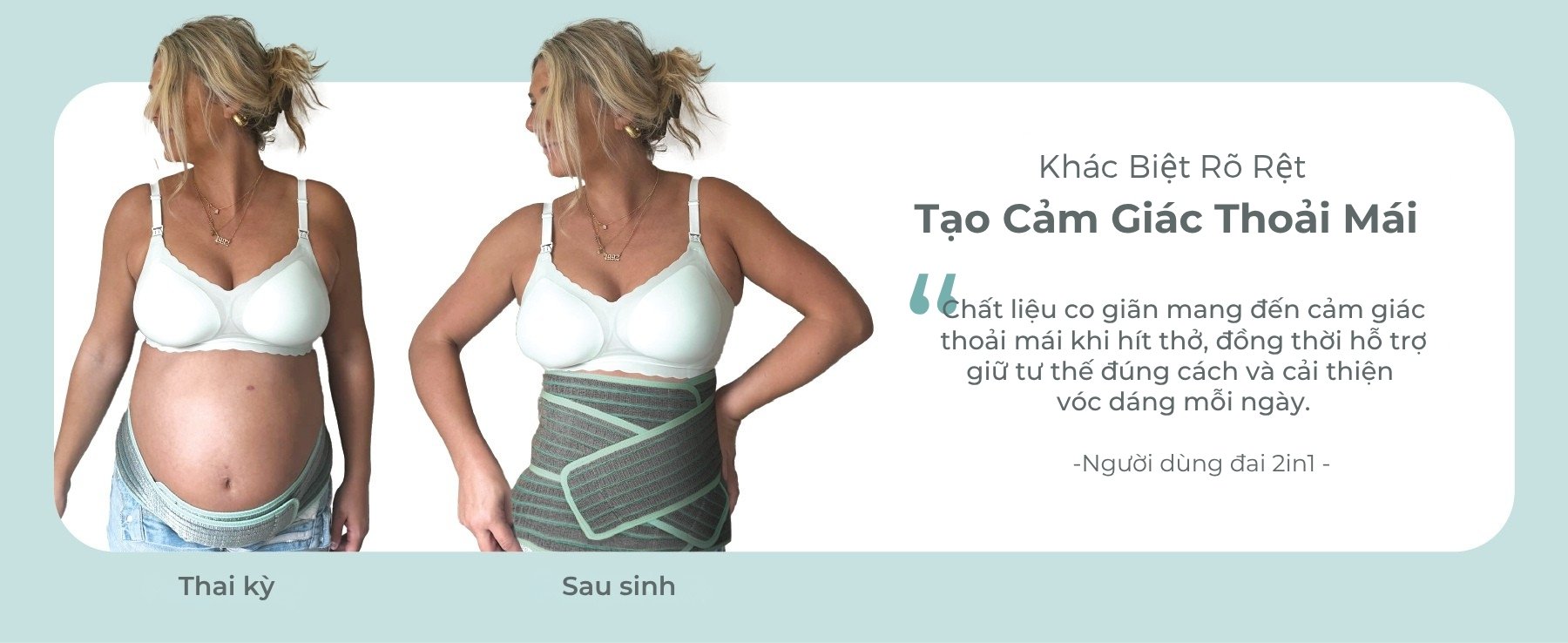 MOOIMOM Đai Hỗ Trợ Bụng 2 Trong 1 Vải Sợi Tre Cao Cấp description image