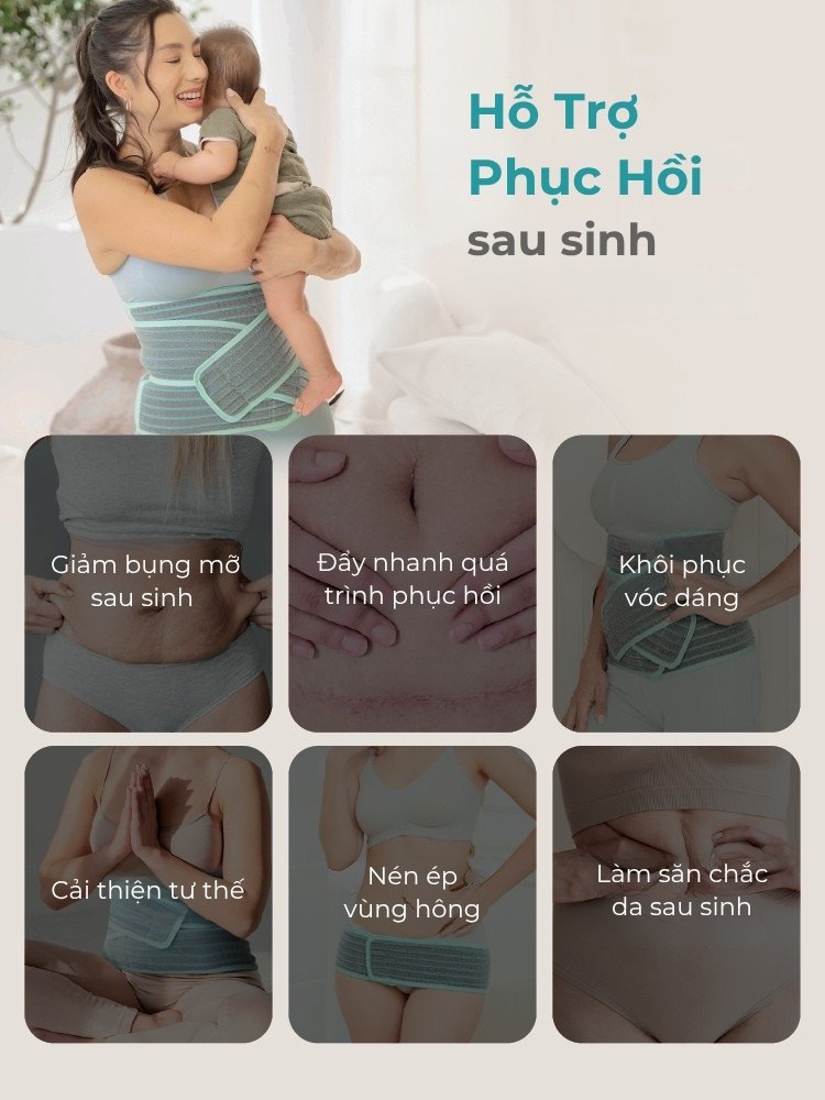 MOOIMOM Đai Hỗ Trợ Bụng 2 Trong 1 Vải Sợi Tre Cao Cấp description image