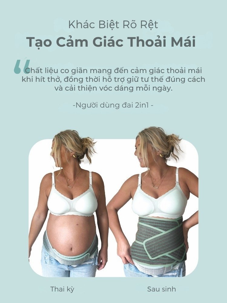 MOOIMOM Đai Hỗ Trợ Bụng 2 Trong 1 Vải Sợi Tre Cao Cấp description image
