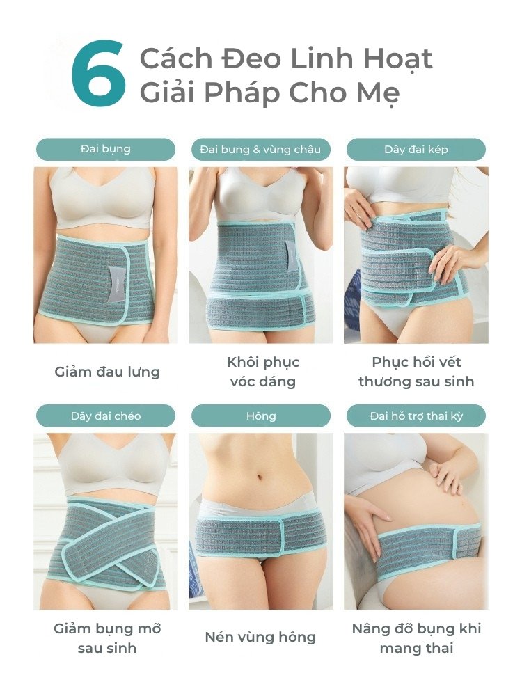 MOOIMOM Đai Hỗ Trợ Bụng 2 Trong 1 Vải Sợi Tre Cao Cấp description image