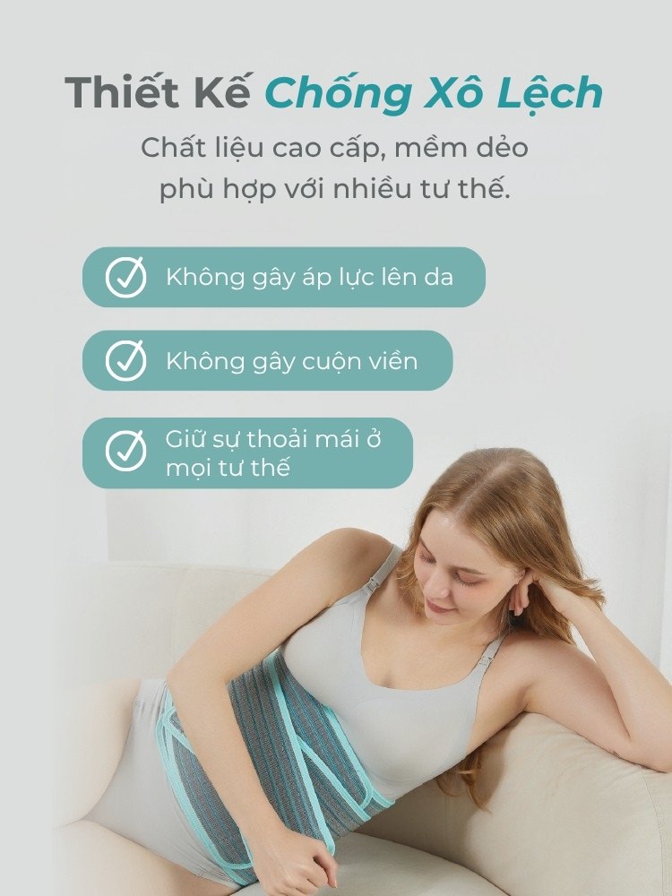 MOOIMOM Đai Hỗ Trợ Bụng 2 Trong 1 Vải Sợi Tre Cao Cấp description image