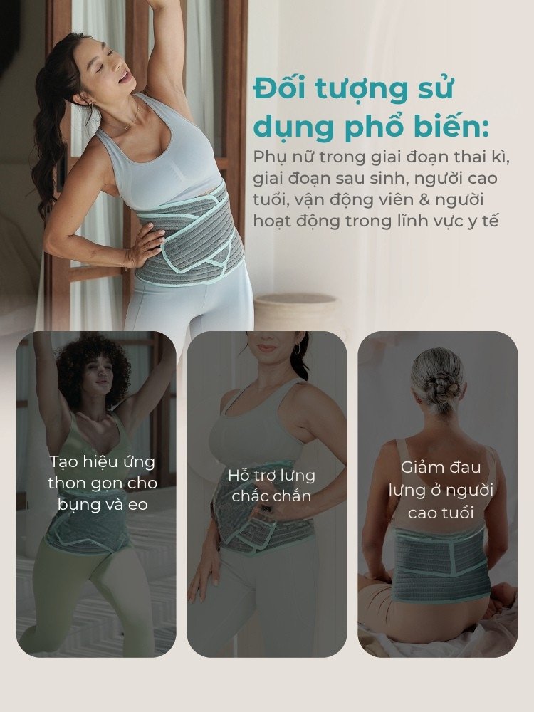 MOOIMOM Đai Hỗ Trợ Bụng 2 Trong 1 Vải Sợi Tre Cao Cấp description image