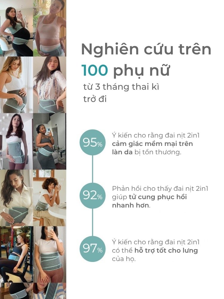 MOOIMOM Đai Hỗ Trợ Bụng 2 Trong 1 Vải Sợi Tre Cao Cấp description image