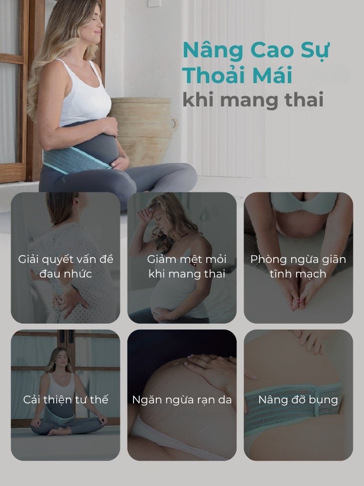 MOOIMOM Đai Hỗ Trợ Bụng 2 Trong 1 Vải Sợi Tre Cao Cấp description image