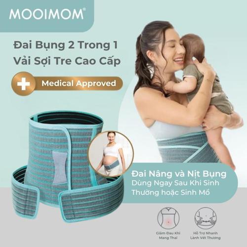 MOOIMOM Đai Hỗ Trợ Bụng 2 Trong 1 Vải Sợi Tre Cao Cấp