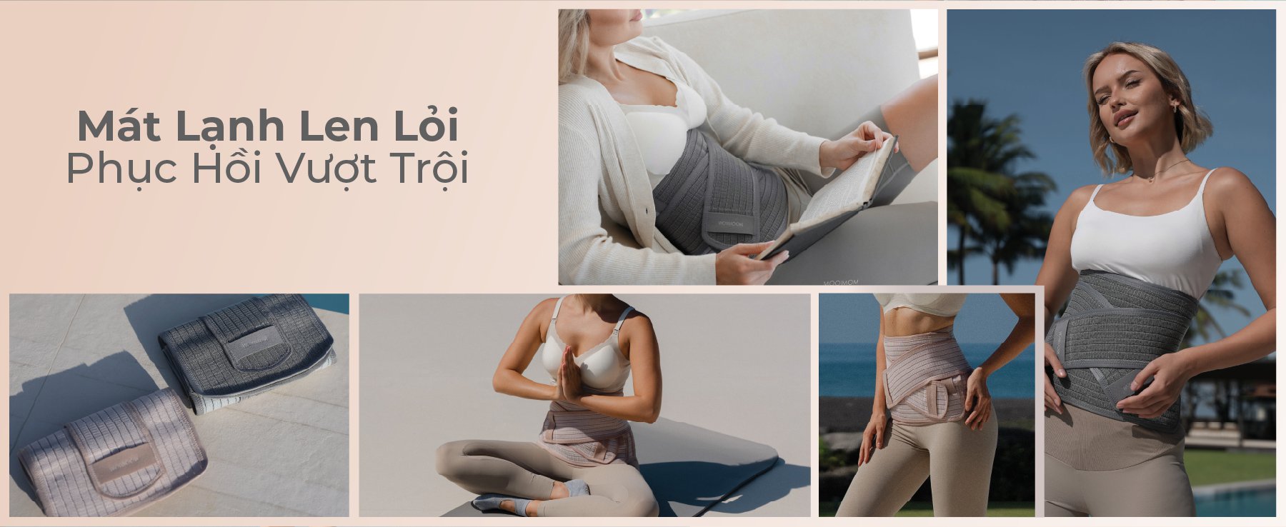 MOOIMOM Đai Nịt Bụng Sợi Tre Coolweave - Thế Hệ Mới description image