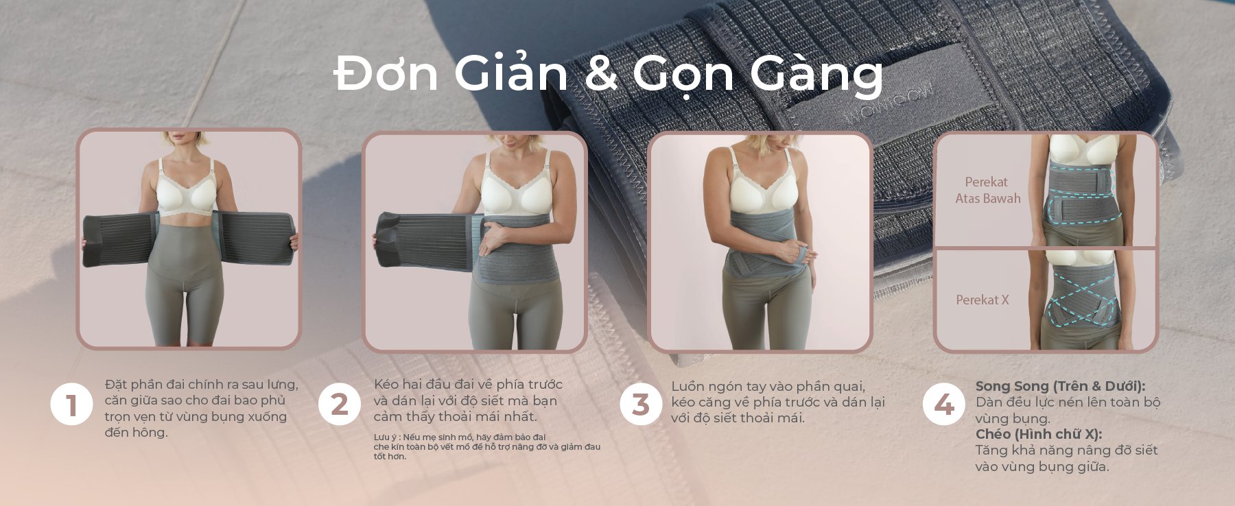 MOOIMOM Đai Nịt Bụng Sợi Tre Coolweave - Thế Hệ Mới description image