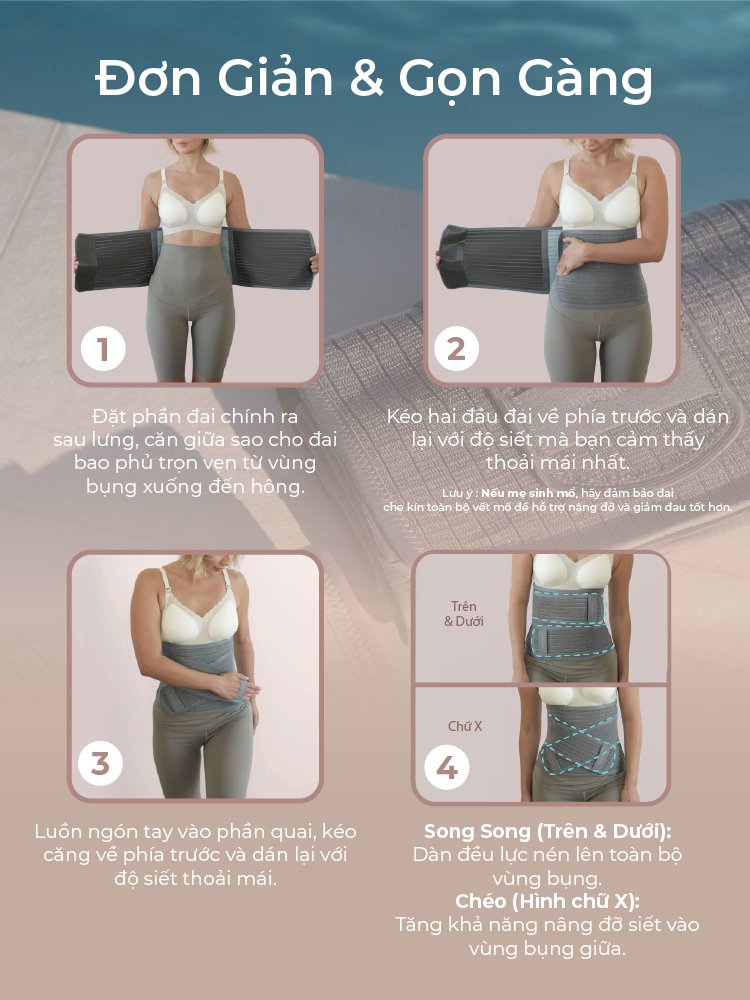 MOOIMOM Đai Nịt Bụng Sợi Tre Coolweave - Thế Hệ Mới description image