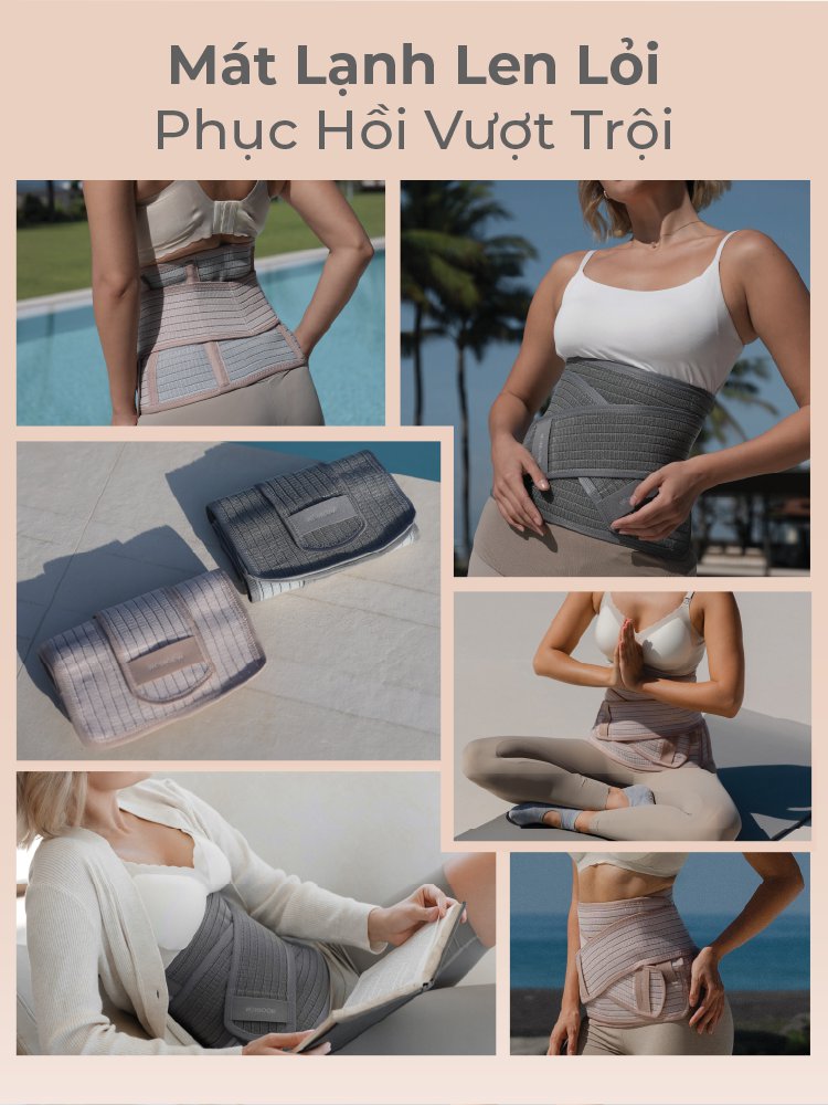 MOOIMOM Đai Nịt Bụng Sợi Tre Coolweave - Thế Hệ Mới description image