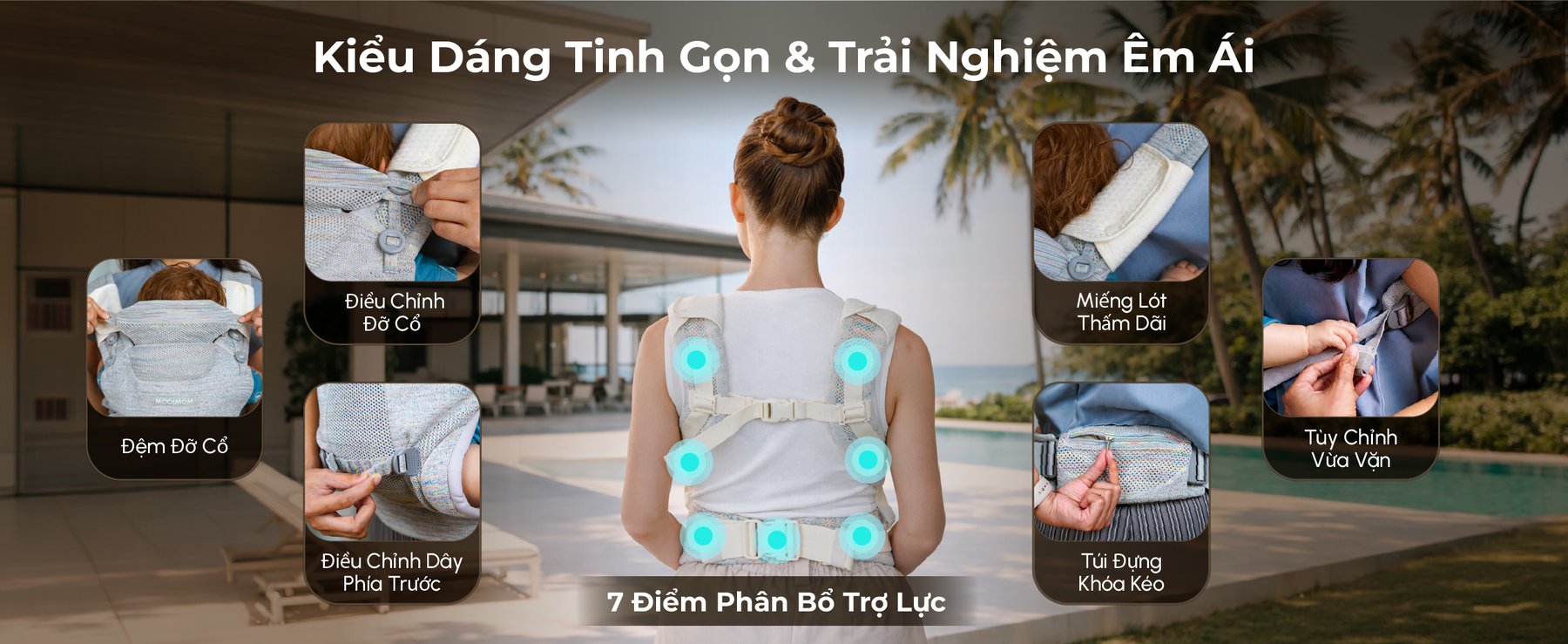 MOOIMOM Địu Em Bé Cao Cấp AiryKnit - AiryKnit Baby Carrier description image