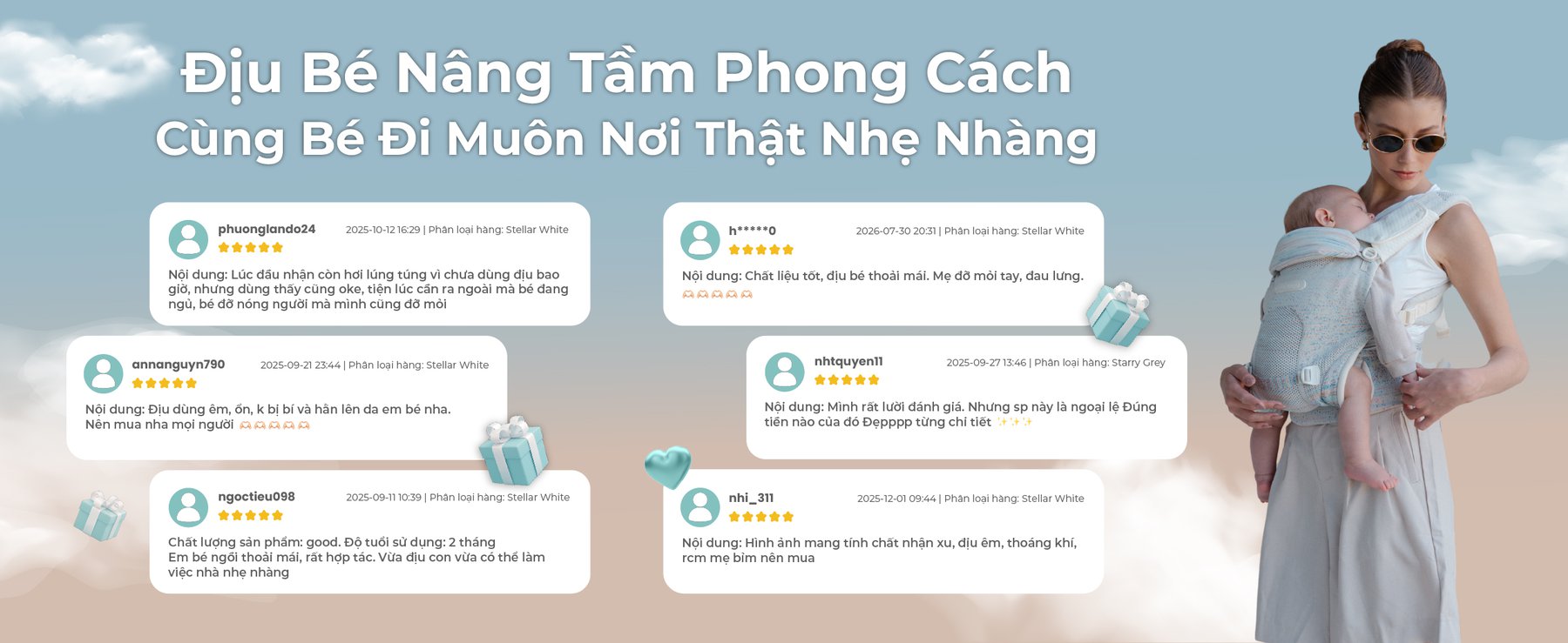 MOOIMOM Địu Em Bé Cao Cấp AiryKnit - AiryKnit Baby Carrier description image