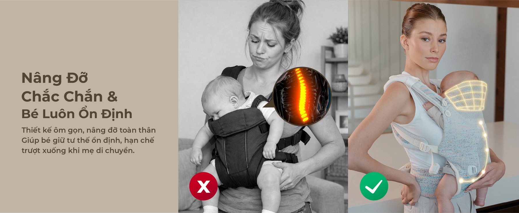 MOOIMOM Địu Em Bé Cao Cấp AiryKnit - AiryKnit Baby Carrier description image